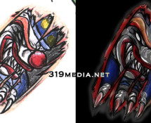Evil Clown Tattoo - then and now